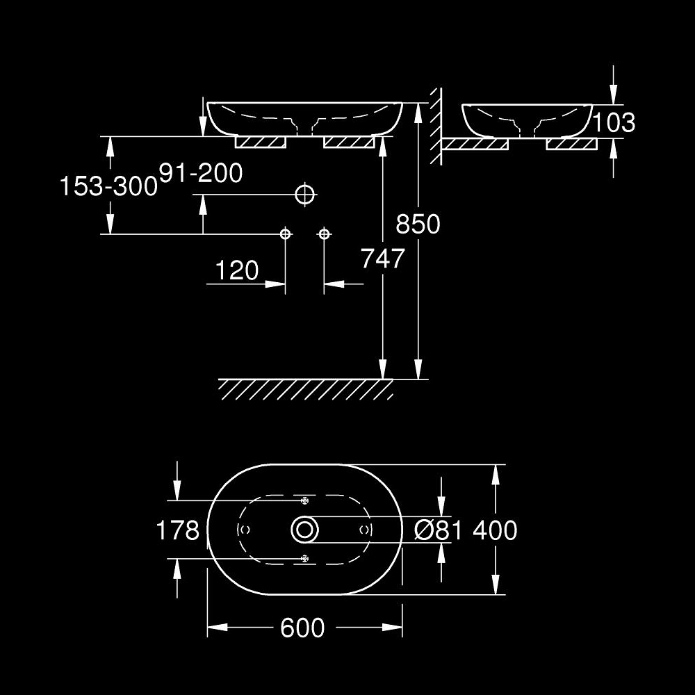 Chậu rửa lavabo đặt bàn Essence GROHE 3960800H 3960800H - 2