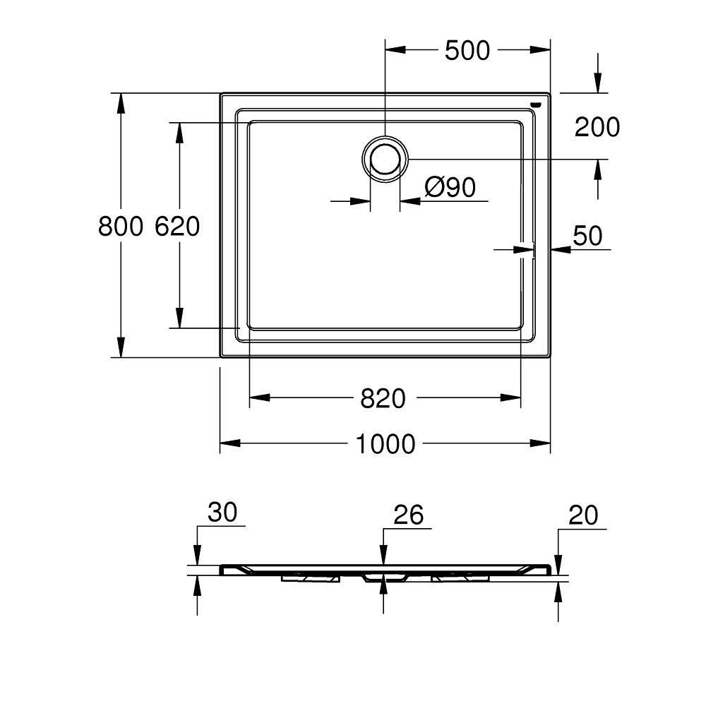 Đế phòng tắm đứng GROHE 39306000 - 2