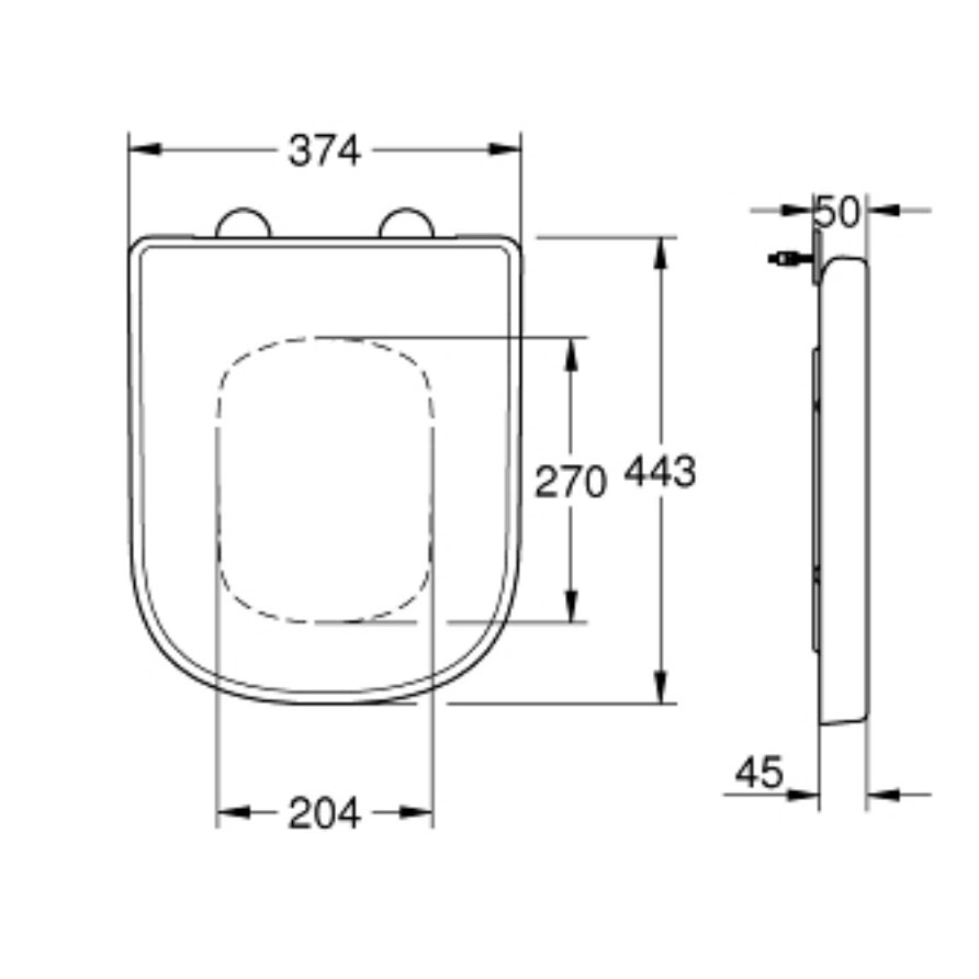 Nắp bồn cầu đóng êm Euro Ceramic Grohe 39330000 39330000 - 2