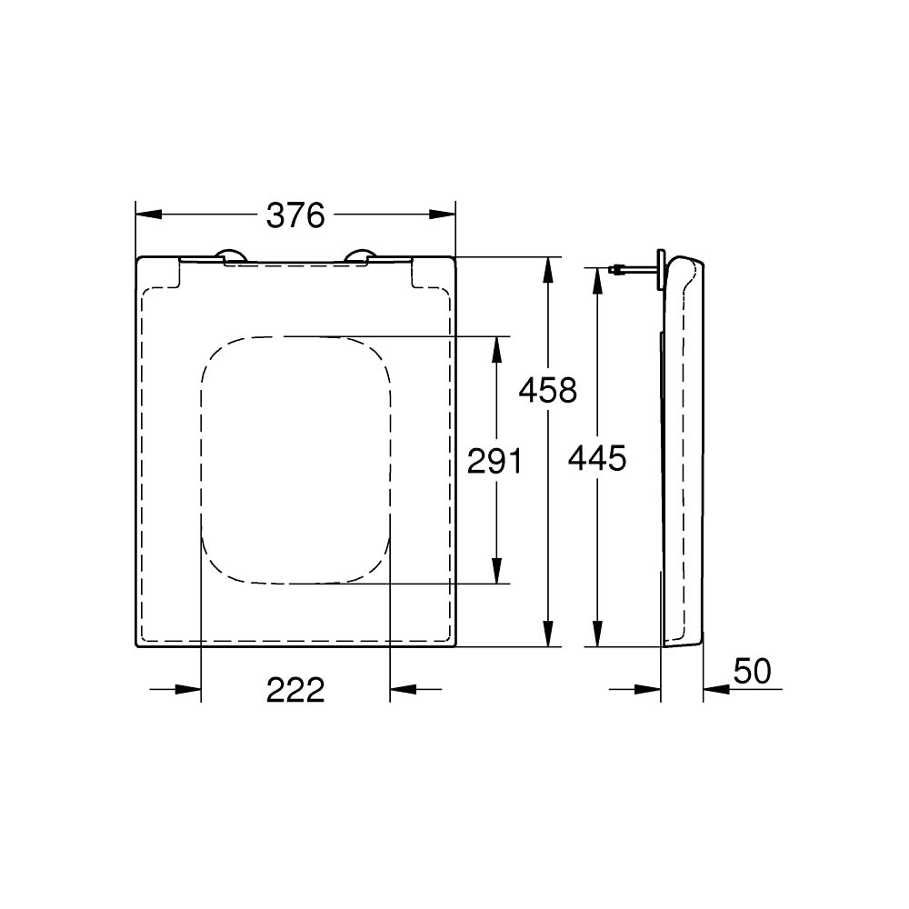 Nắp bồn cầu đóng êm Cube Ceramic GROHE 39488000 39488000 - 2