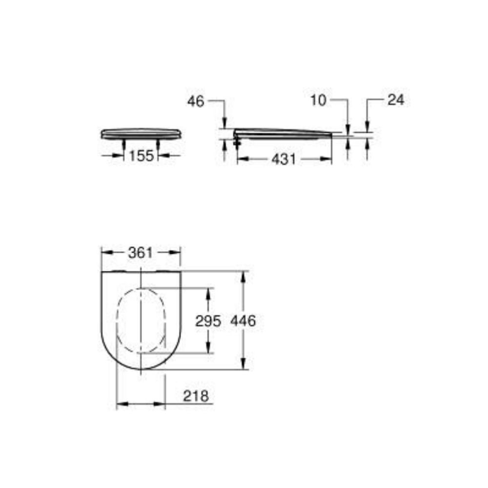 Nắp bồn cầu đóng êm Essence GROHE 39577001 39577001 - 2