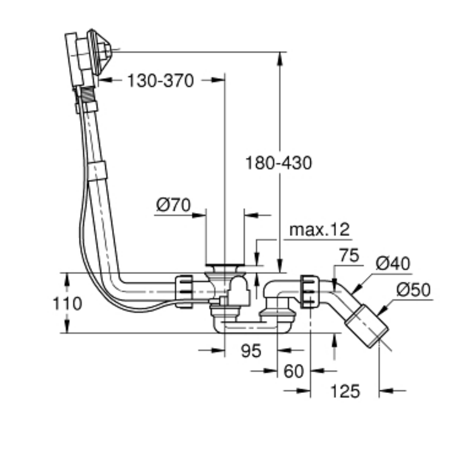 Bộ xả bồn tắm GROHE 28943000 - 5