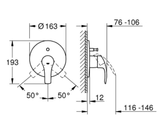 Bộ điều khiển sen âm tường Eurosmart GROHE 19450002 19450002 - 2