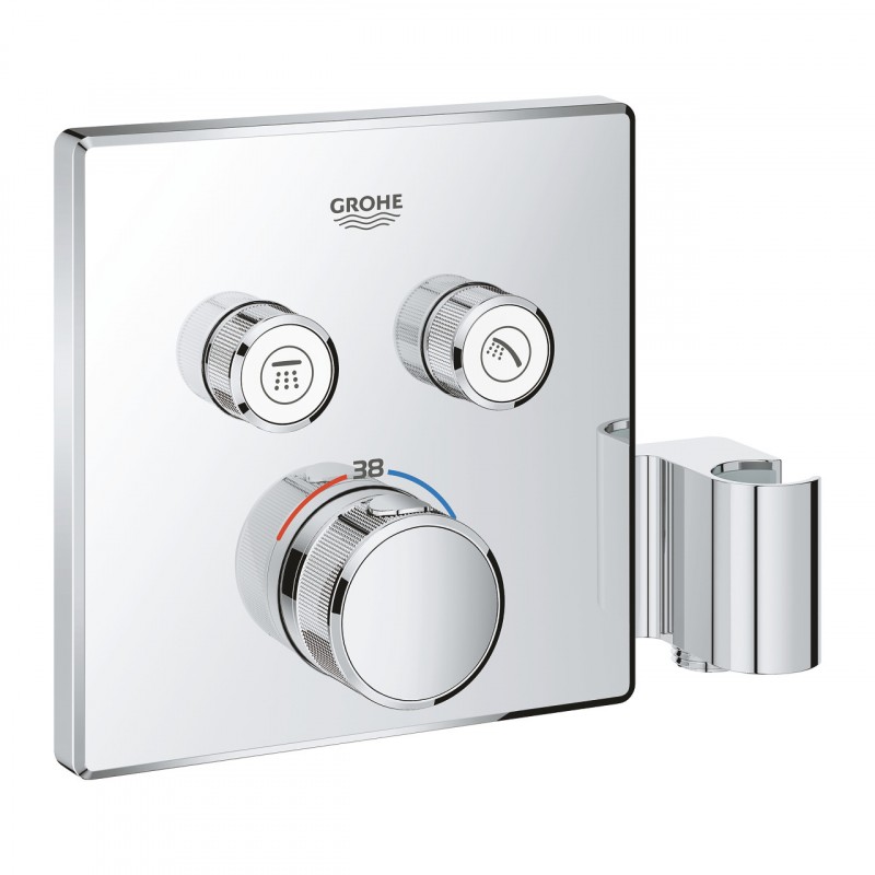 Mặt điều khiển sen tắm Grohtherm SmartControl vuông 2 chế độ kèm gác sen GROHE 29125000 29125000