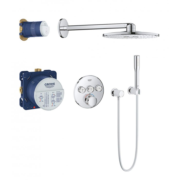 Bộ sen âm tường ổn nhiệt với bát sen GROHE 34705000 34705000