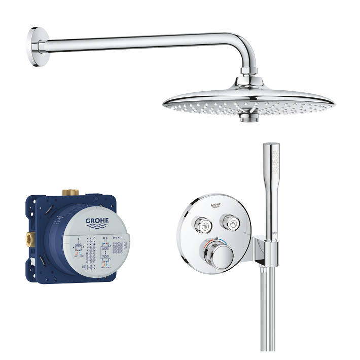 Bộ sen âm tường ổn nhiệt SmartControl với bát sen Euphoria 260 GROHE 34744000 34744000