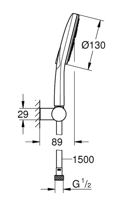 Bộ tay và gác sen Rainshower SmartActive 130 GROHE 26580000 26580000 - 2