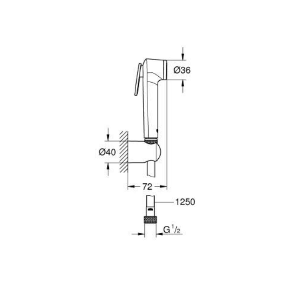 Bộ vòi xịt vệ sinh Tempesta-F Trigger Spray 30 GROHE 1025302431 - 2
