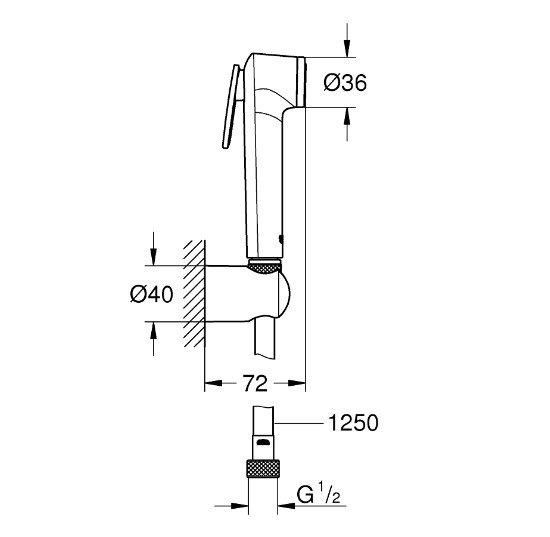 Bộ vòi xịt vệ sinh Tempesta-F Trigger Grohe 27812IL1 - 2