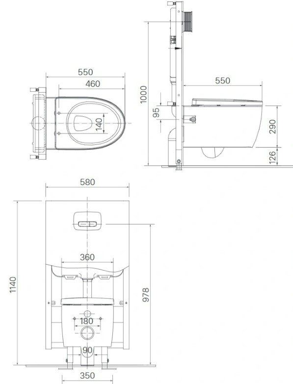 Bồn cầu treo tường nắp điện tử INAX AC-952 + CW-KB22AVN AC-952+CW-KB22AVN/BW1 - 2