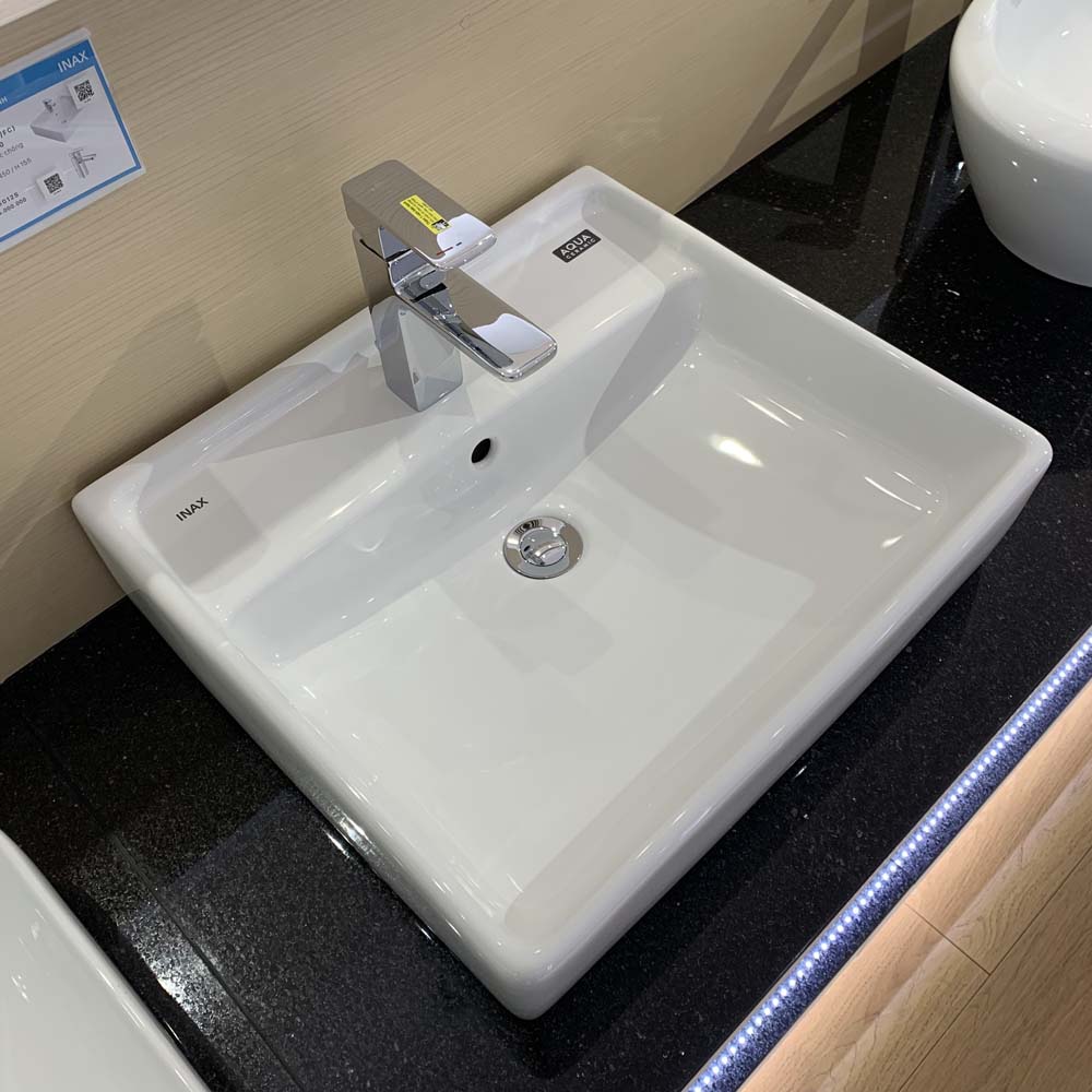 Chậu rửa lavabo đặt bàn INAX AL-293V (AL293V) (AL-293VFC) men Aqua Ceramic AL-293VFC/BW1 - 2