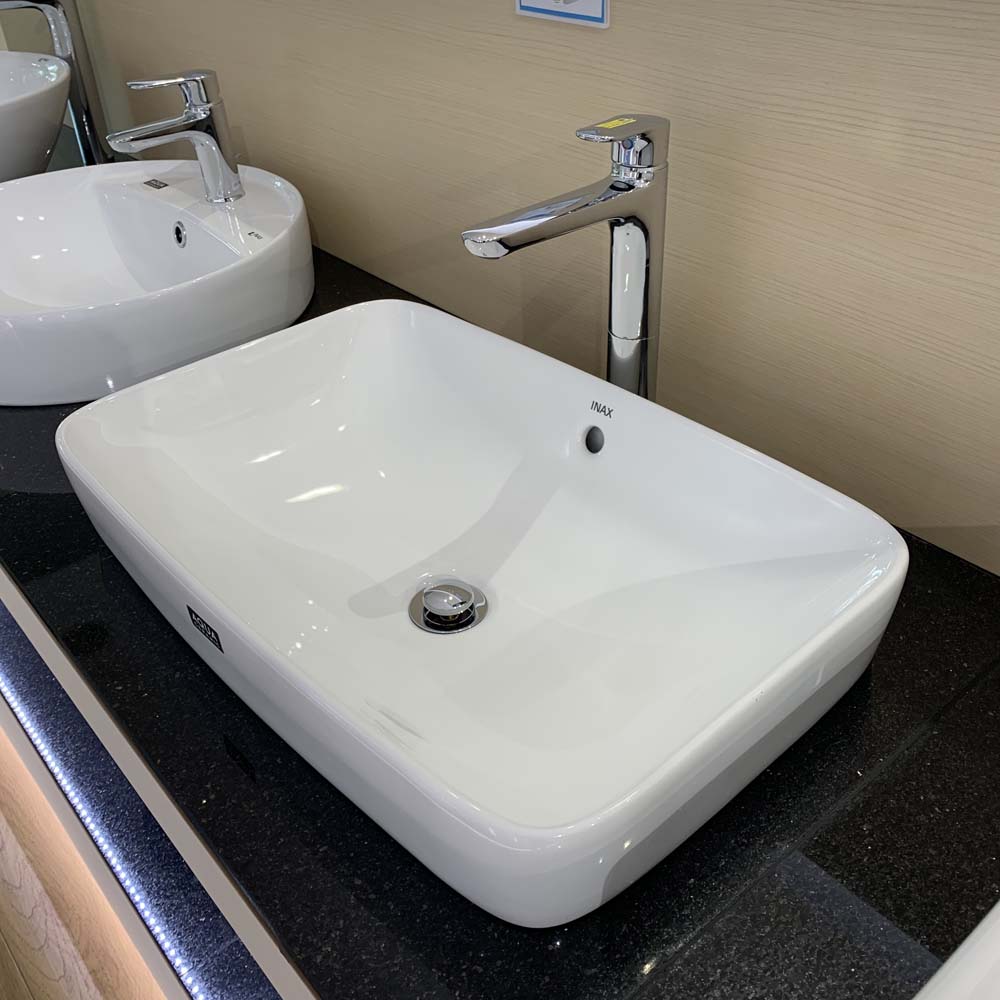 Chậu rửa lavabo đặt bàn INAX AL-299V (AL299V) men Aqua Ceramic AL-299V/BW1 - 5