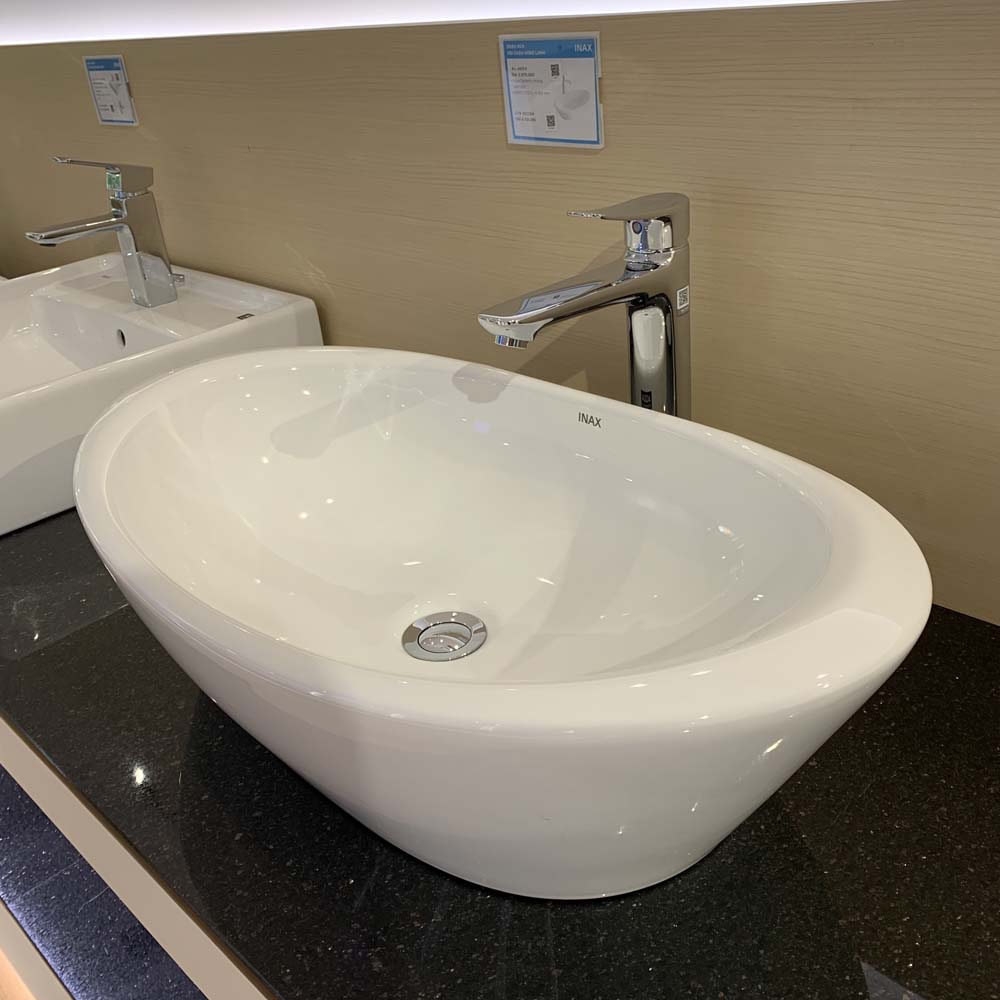 Chậu rửa lavabo đặt bàn INAX AL-465V (AL465V) men Aqua Ceramic AL-465V/BW1 - 3