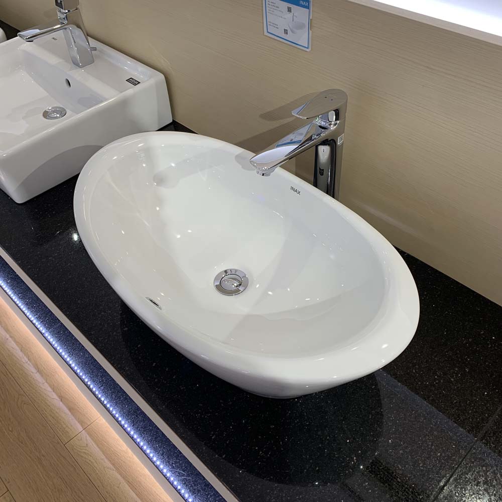 Chậu rửa lavabo đặt bàn INAX AL-465V (AL465V) men Aqua Ceramic AL-465V/BW1 - 5
