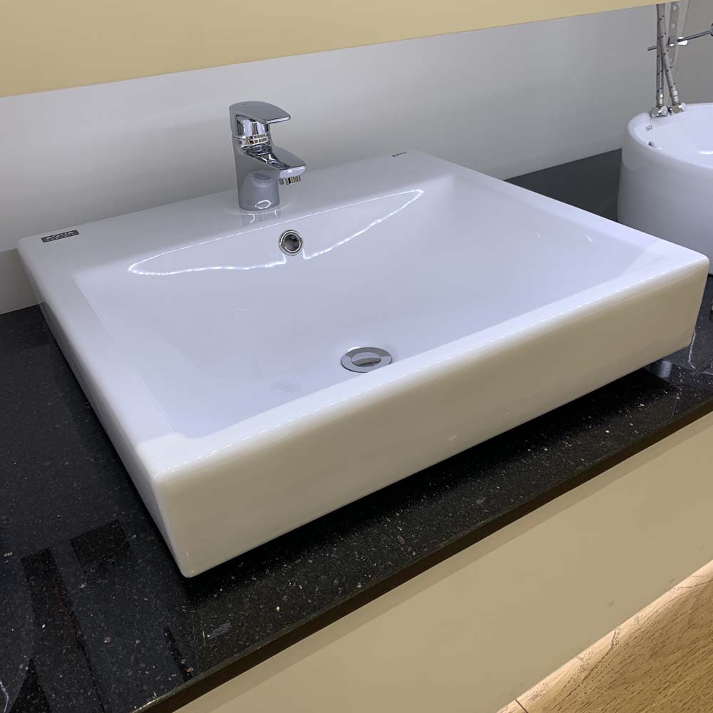 Chậu rửa lavabo đặt bàn INAX AL-536V (AL536V) (AL-536VFC) men Aqua Ceramic AL-536VFC/BW1 - 3