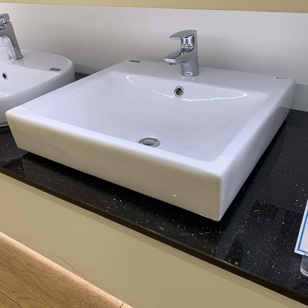 Chậu rửa lavabo đặt bàn INAX AL-536V (AL536V) (AL-536VFC) men Aqua Ceramic AL-536VFC/BW1 - 5