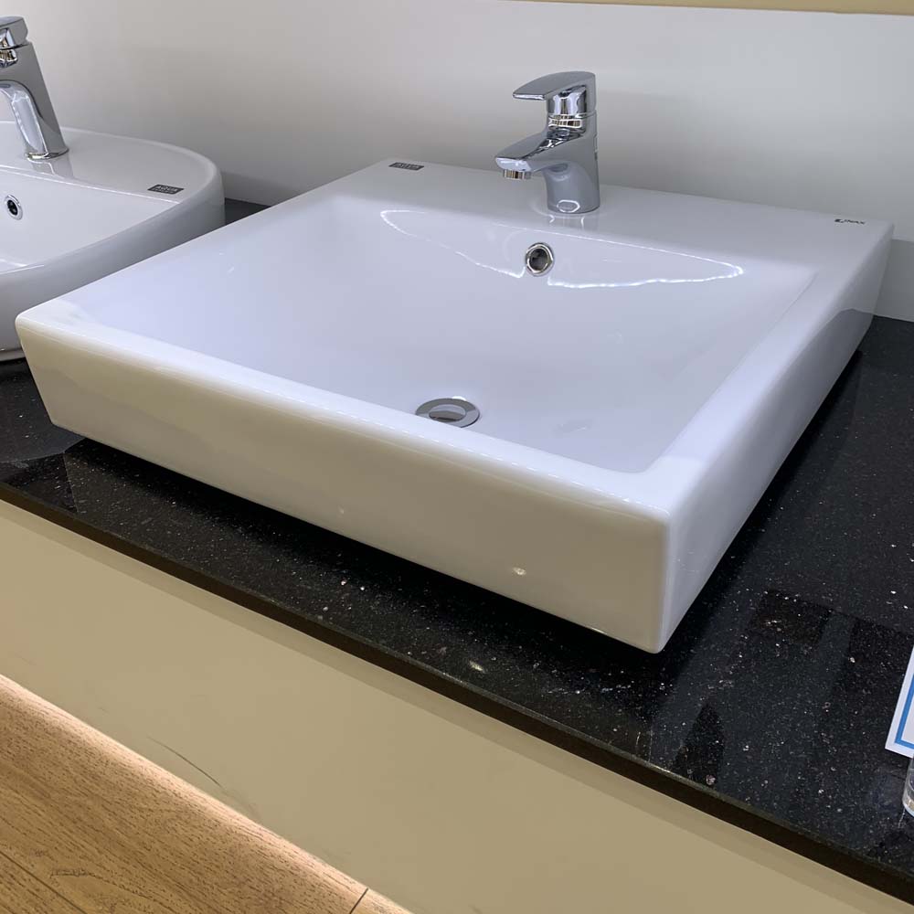 Chậu rửa lavabo đặt bàn INAX AL-536V (AL536V) (AL-536VFC) men Aqua Ceramic AL-536VFC/BW1 - 6