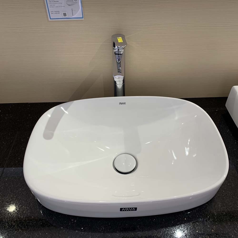 Chậu rửa lavabo đặt bàn INAX AL-642V (AL642V) men Aqua Ceramic AL-642V/BW1 - 3