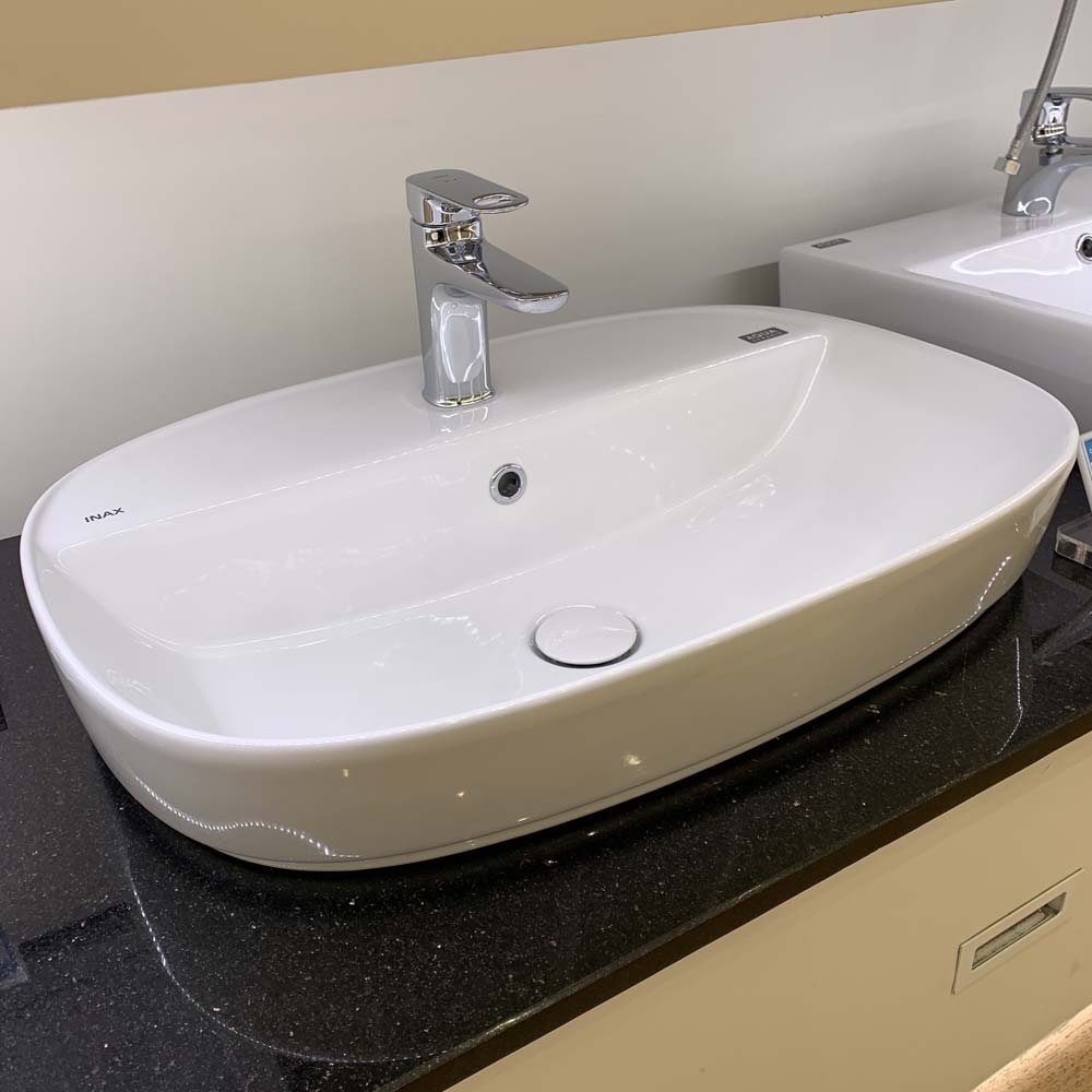 Chậu rửa lavabo đặt bàn INAX AL-652V (AL652V) (AL-652VFC) men Aqua Ceramic AL-652VFC/BW1 - 2