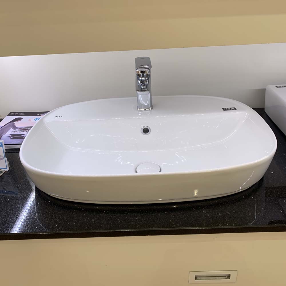 Chậu rửa lavabo đặt bàn INAX AL-652V (AL652V) (AL-652VFC) men Aqua Ceramic AL-652VFC/BW1 - 3