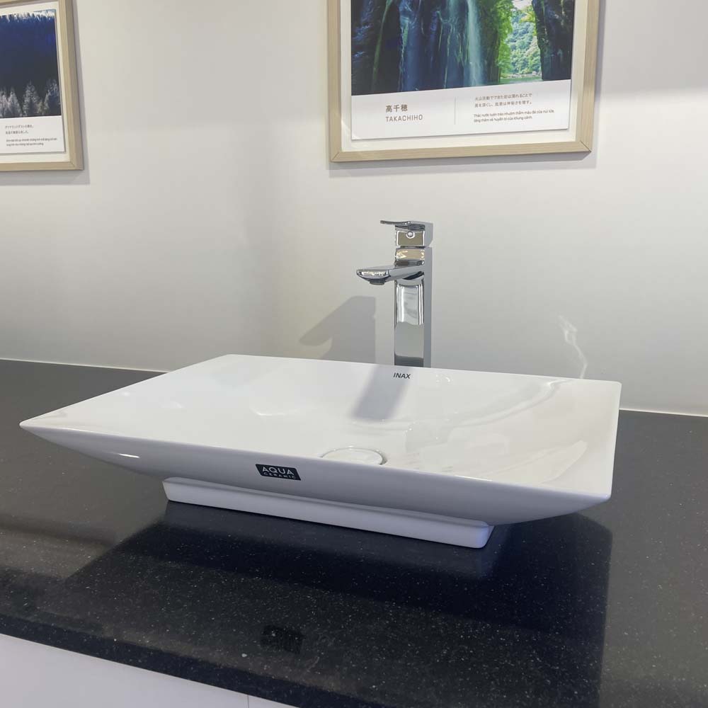 Chậu rửa lavabo đặt bàn INAX AL-S610V (ALS610V) men Aqua Ceramic AL-S610V/BW1 - 4