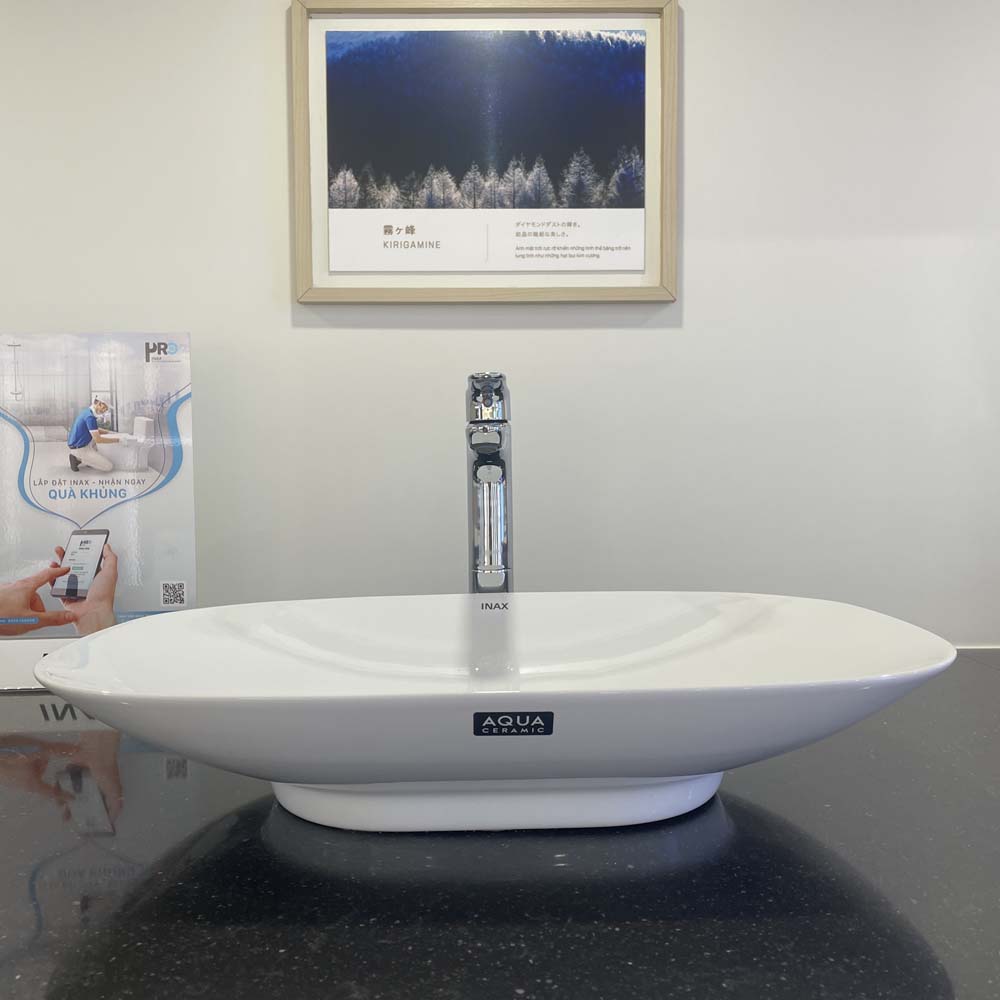 Chậu rửa lavabo đặt bàn INAX AL-S620V (ALS620V) men Aqua Ceramic AL-S620V/BW1 - 3