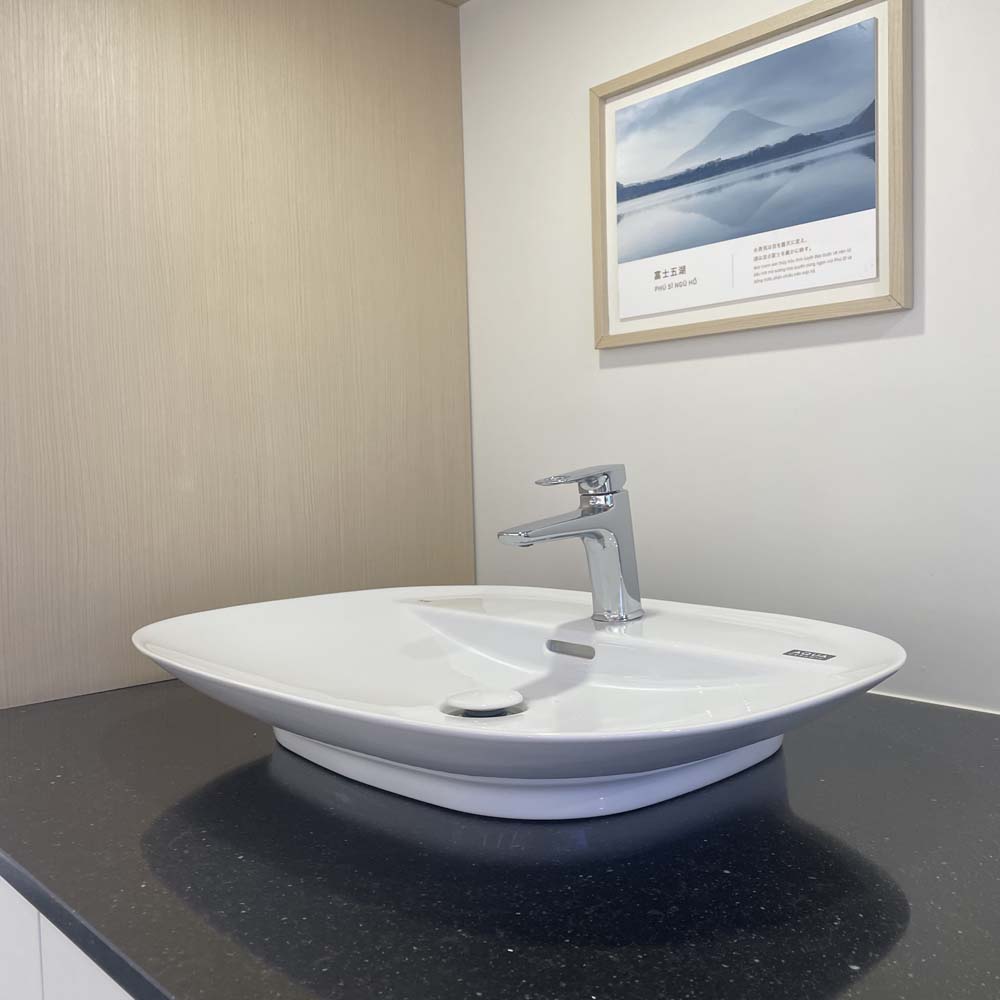 Chậu rửa lavabo đặt bàn INAX AL-S640V (ALS640V) (AL-S640VFC) men Aqua Ceramic AL-S640VFC/BW1 - 2