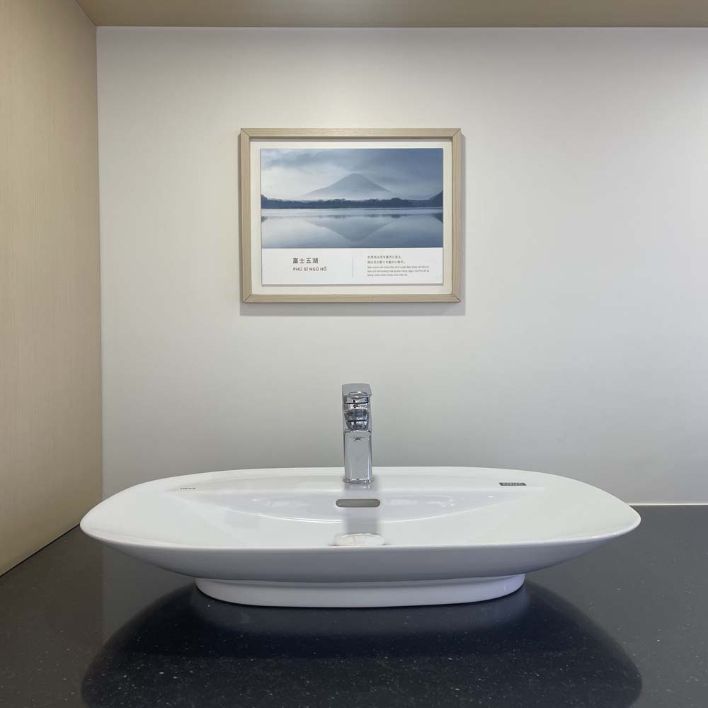 Chậu rửa lavabo đặt bàn INAX AL-S640V (ALS640V) (AL-S640VFC) men Aqua Ceramic AL-S640VFC/BW1 - 3