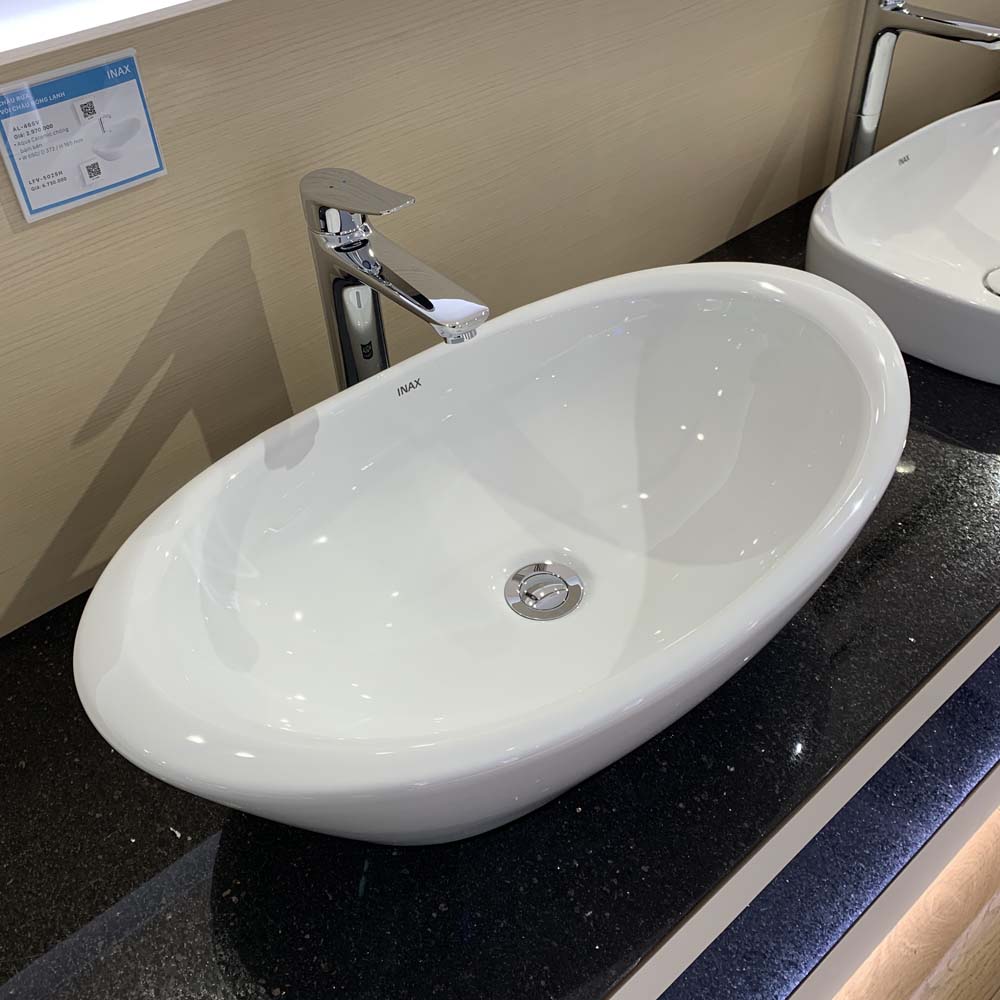 Chậu rửa lavabo đặt bàn INAX L-465V (L465V) L-465V/BW1 - 5