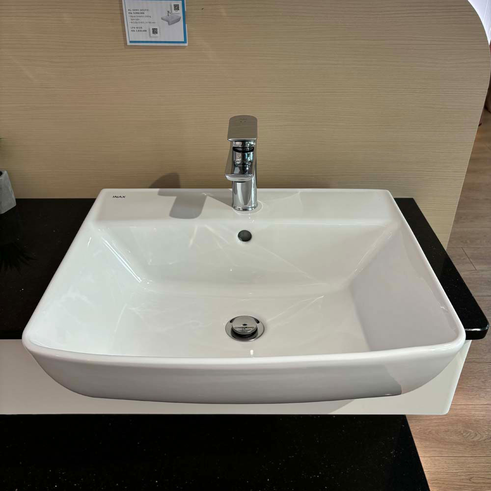 Chậu rửa mặt lavabo bán âm INAX L-345V (L345V) (L-345VFC) L-345VFC/BW1 - 2