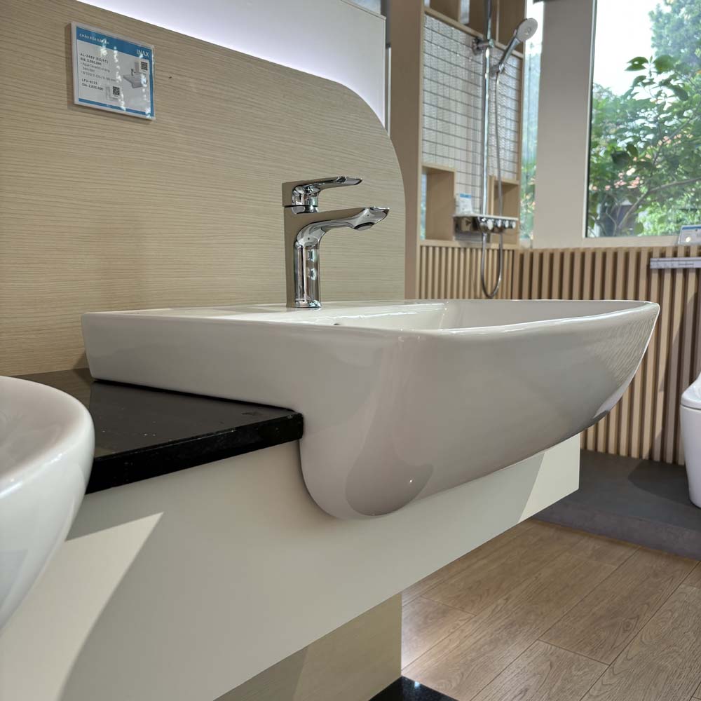 Chậu rửa mặt lavabo bán âm INAX L-345V (L345V) (L-345VFC) L-345VFC/BW1 - 5