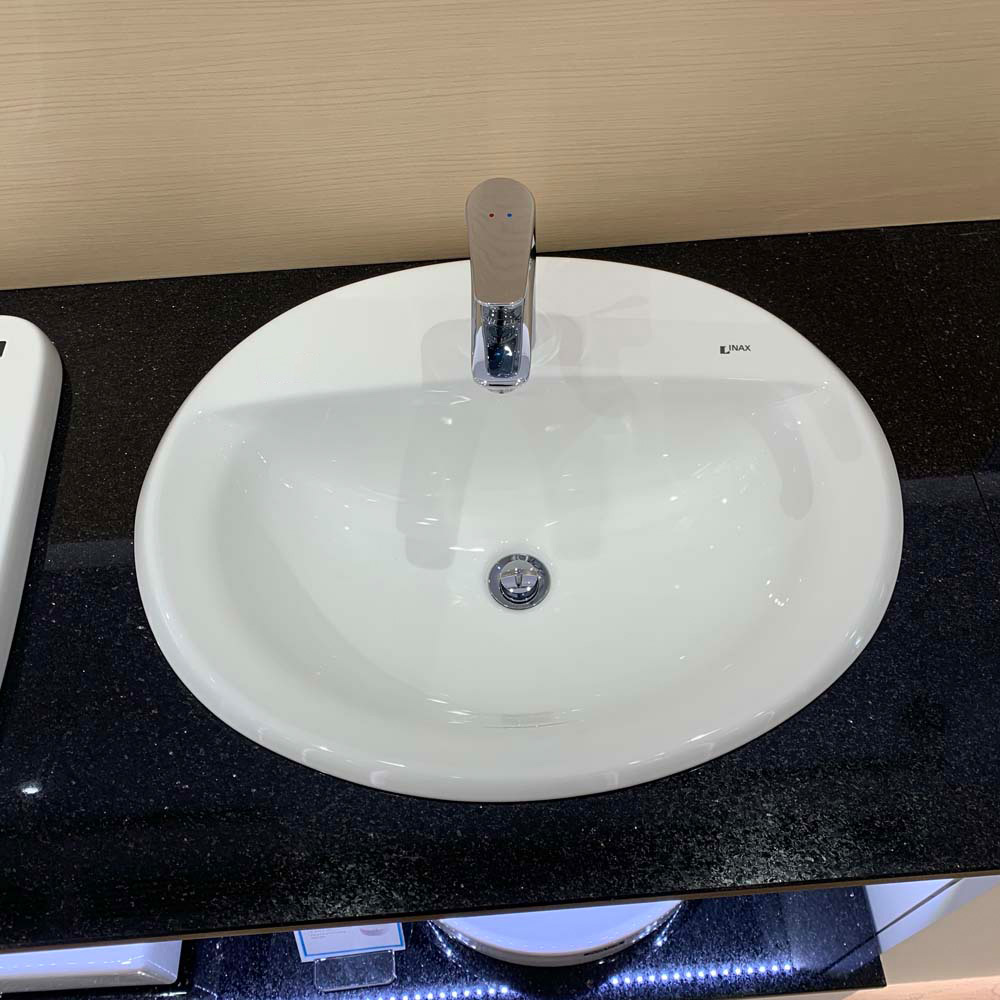 Chậu lavabo dương vành INAX L-2395V (L2395V) (L-2395VFC) L-2395VFC/BW1 - 2