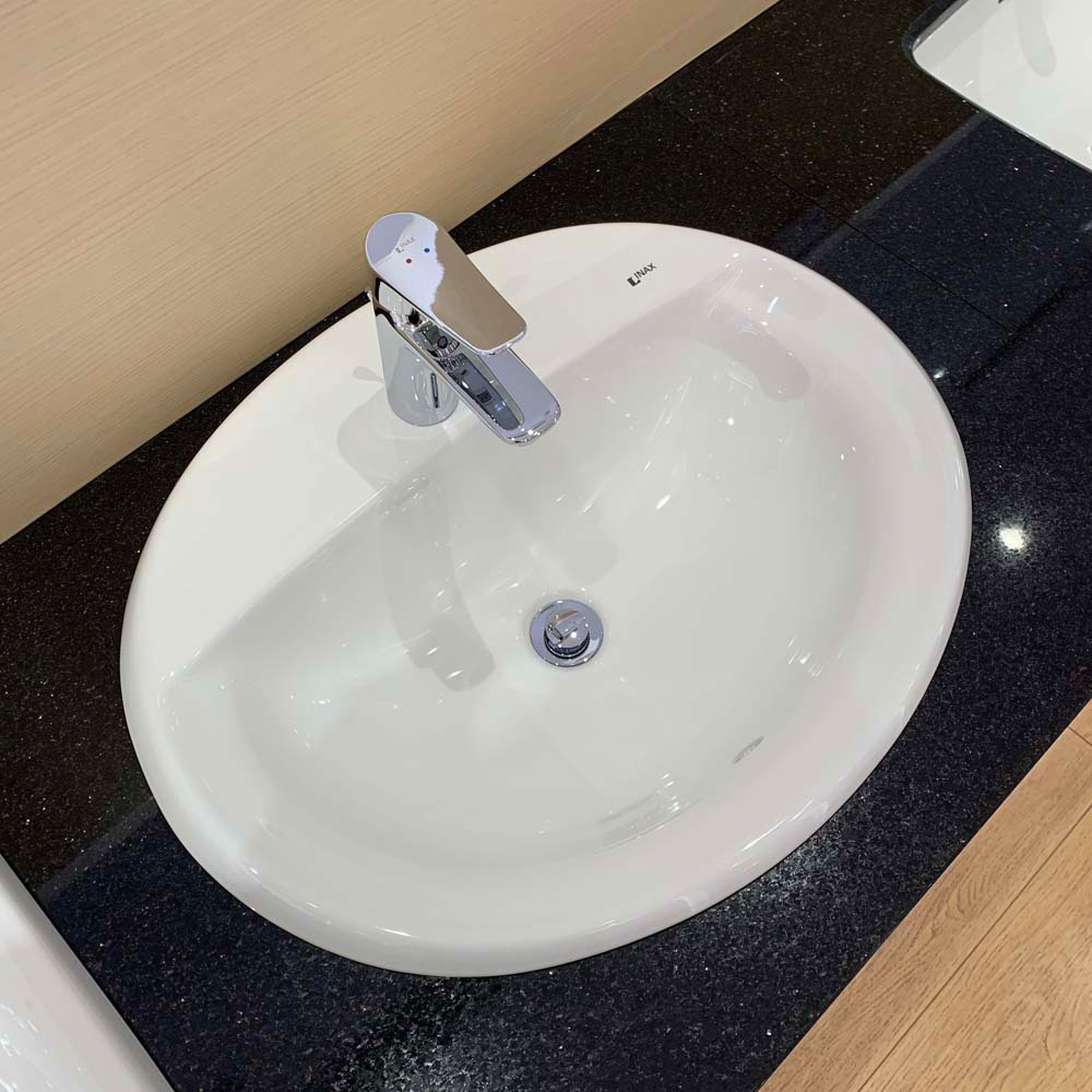 Chậu lavabo dương vành INAX L-2395V (L2395V) (L-2395VFC) L-2395VFC/BW1 - 5