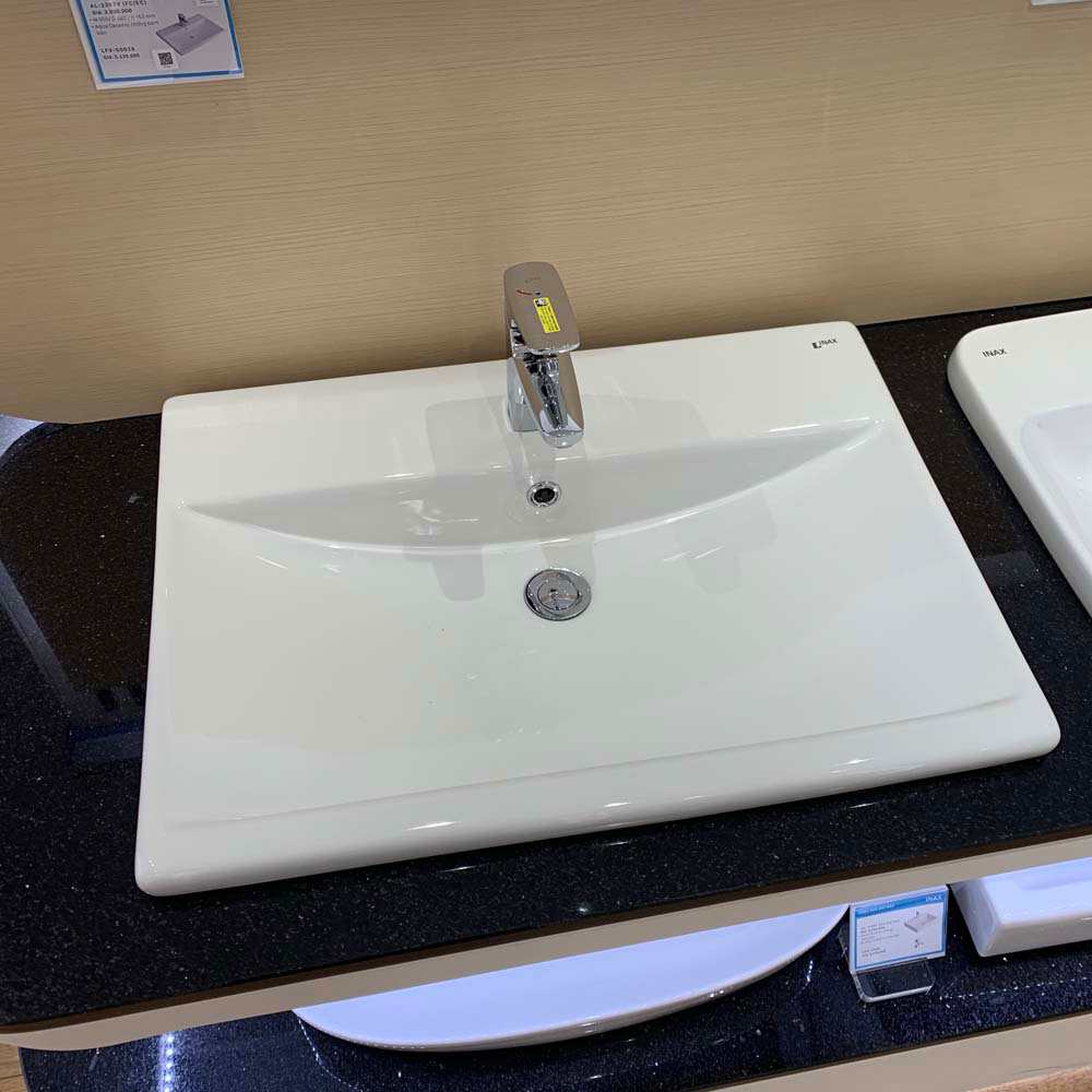 Chậu lavabo dương vành INAX L-2397V (L2397V) (L-2397VFC) L-2397VFC/BW1 - 4