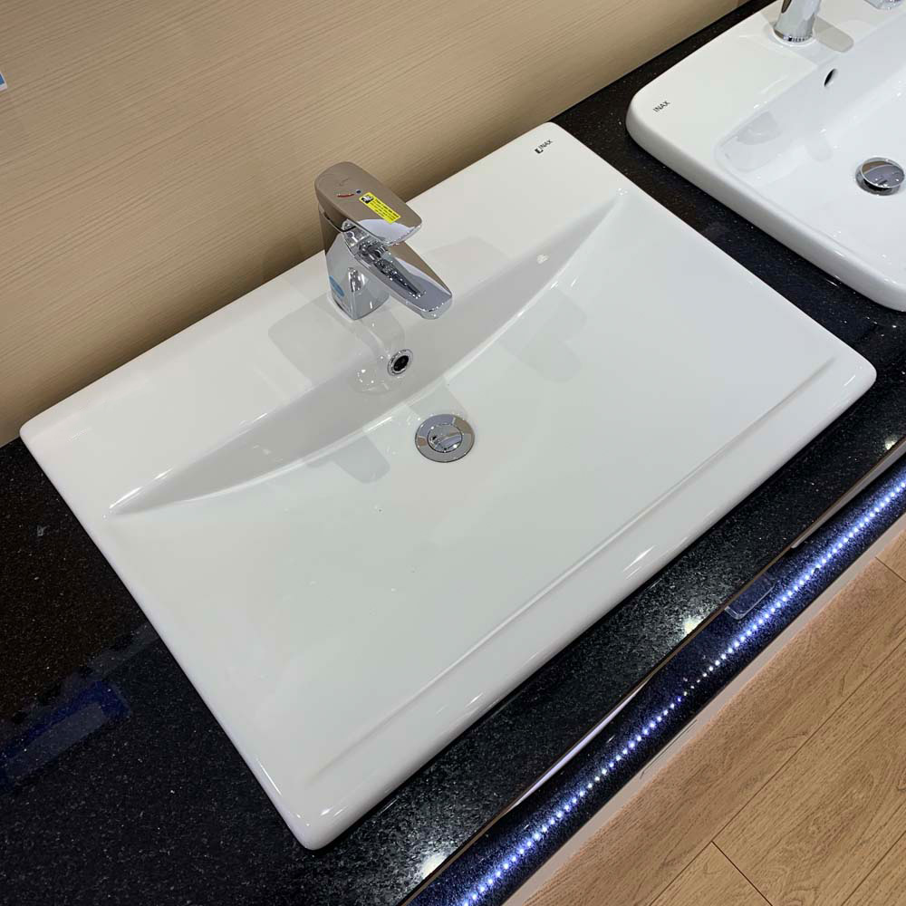 Chậu lavabo dương vành INAX L-2397V (L2397V) (L-2397VFC) L-2397VFC/BW1 - 5