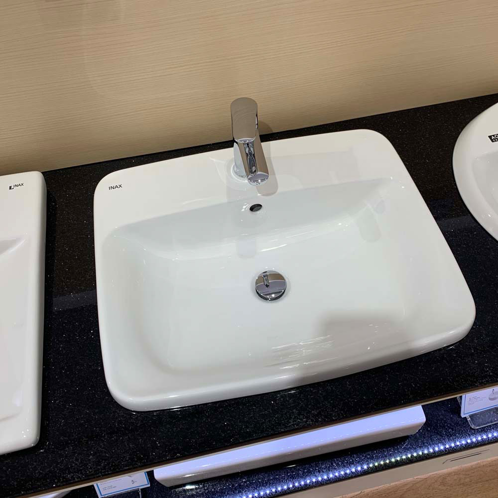 Chậu lavabo dương vành INAX L-2398V (L2398V) (L-2398VFC) L-2398VFC/BW1 - 2