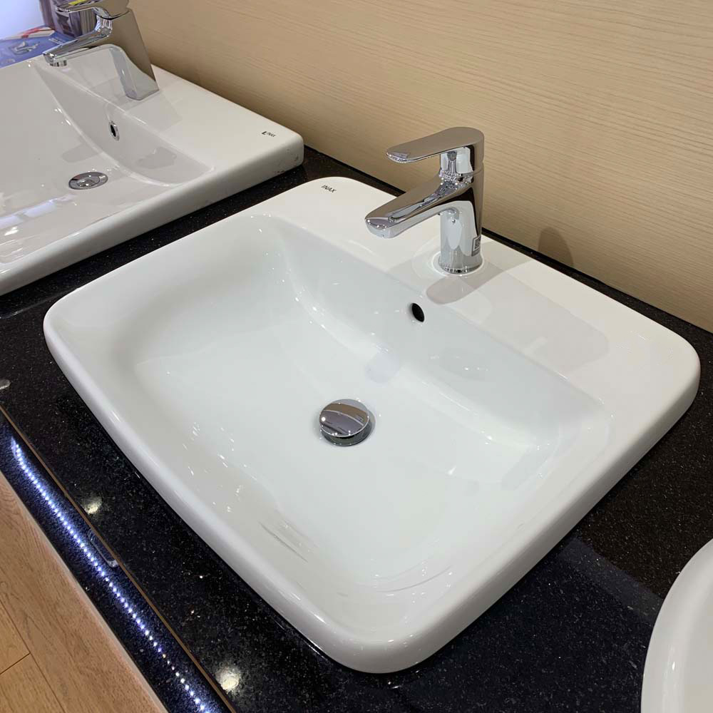 Chậu lavabo dương vành INAX L-2398V (L2398V) (L-2398VFC) L-2398VFC/BW1 - 3