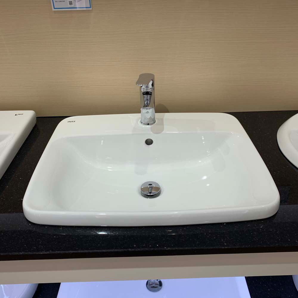 Chậu lavabo dương vành INAX L-2398V (L2398V) (L-2398VFC) L-2398VFC/BW1 - 4
