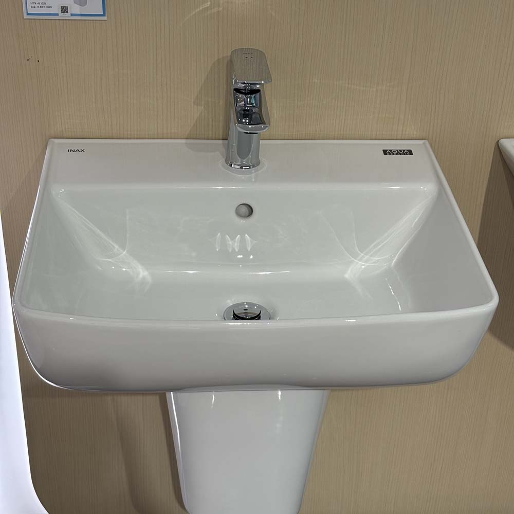 Chậu rửa lavabo treo tường INAX AL-312V (AL312V) (AL-312VFC) men Aqua Ceramic AL-312VFC/BW1 - 2