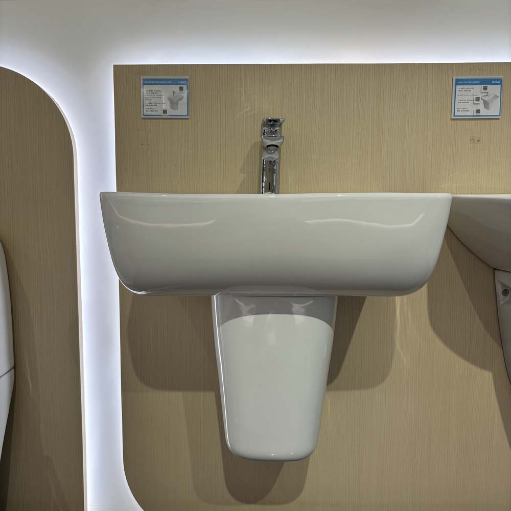 Chậu rửa lavabo treo tường INAX AL-312V (AL312V) (AL-312VFC) men Aqua Ceramic AL-312VFC/BW1 - 3