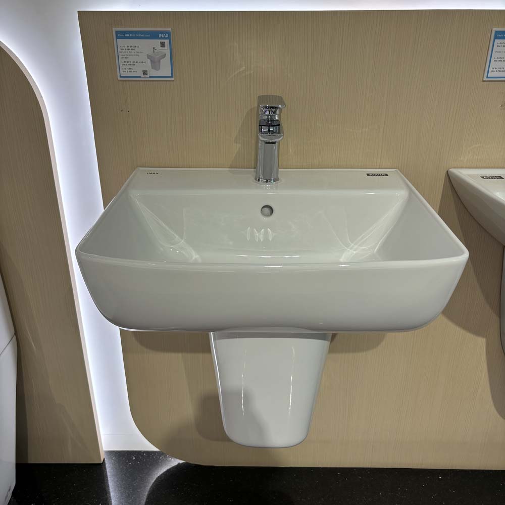 Chậu rửa lavabo treo tường INAX AL-312V (AL312V) (AL-312VFC) men Aqua Ceramic AL-312VFC/BW1 - 4