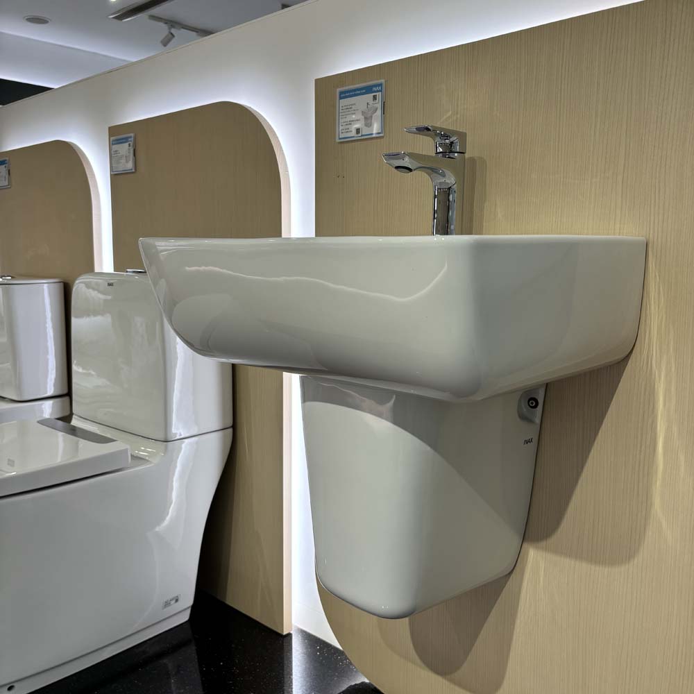 Chậu rửa lavabo treo tường INAX AL-312V (AL312V) (AL-312VFC) men Aqua Ceramic AL-312VFC/BW1 - 5