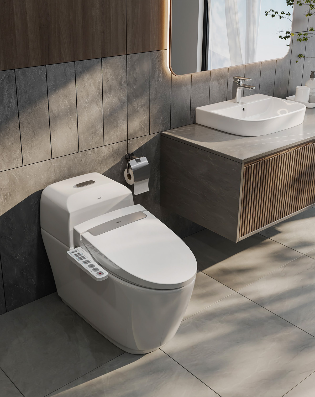 Nắp rửa điện tử INAX CW-H20VN (CWH20VN) CW-H20VN/BW1 - 2