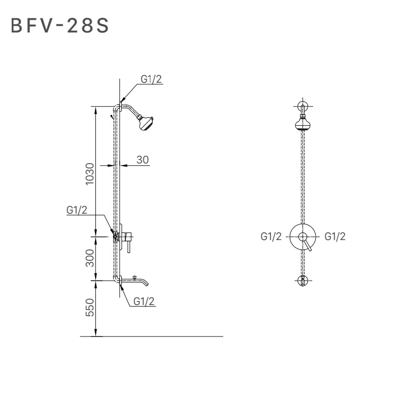Bộ sen tắm âm tường INAX BFV-28S (BFV28S) nóng lạnh BFV-28S - 2