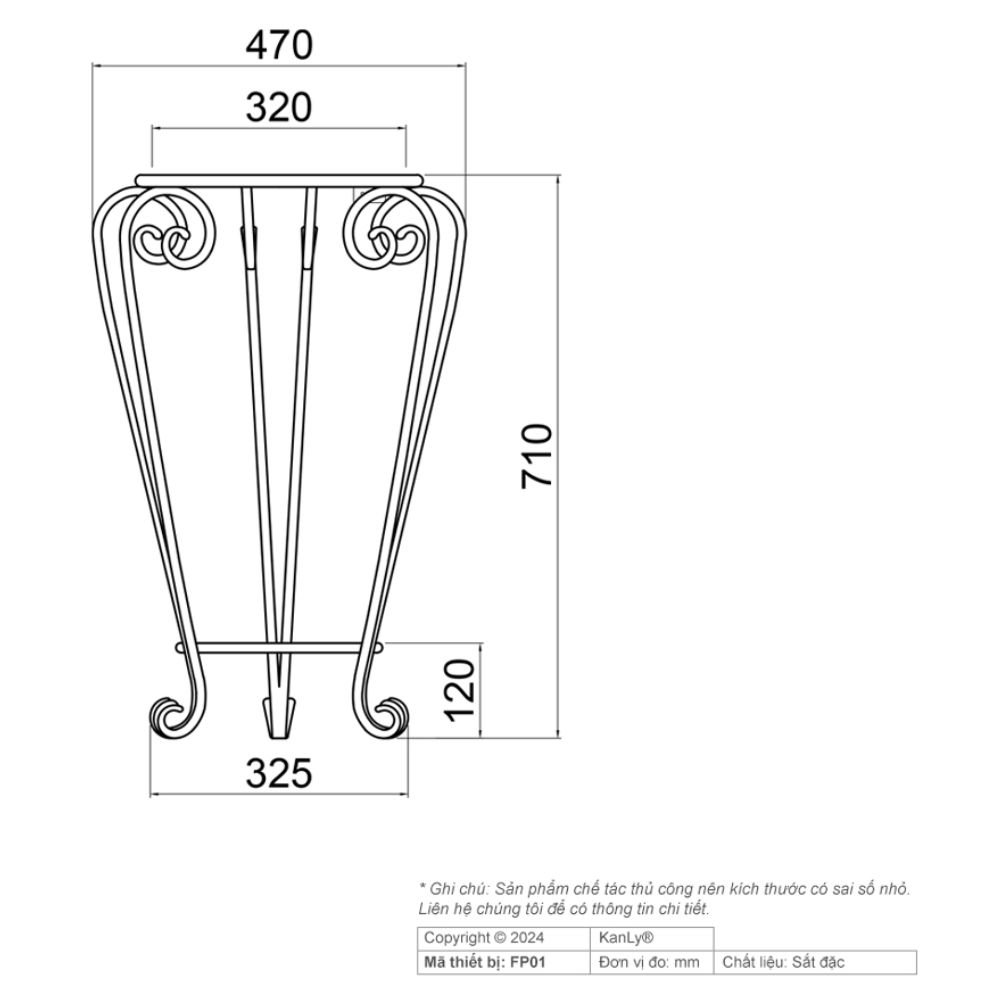 Kệ sắt để lavabo tròn Kanly FP01 FP01 - 2