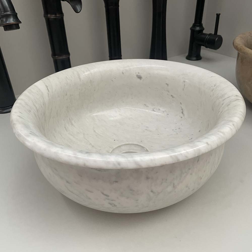 Chậu lavabo đặt bàn Kanly đá tự nhiên Marble 30cm MAR6 MAR63V - 3