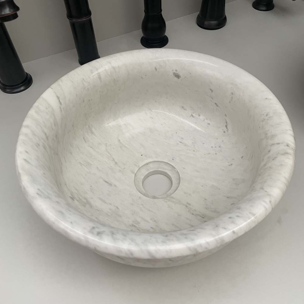Chậu lavabo đặt bàn Kanly đá tự nhiên Marble 30cm MAR6 MAR63V - 4