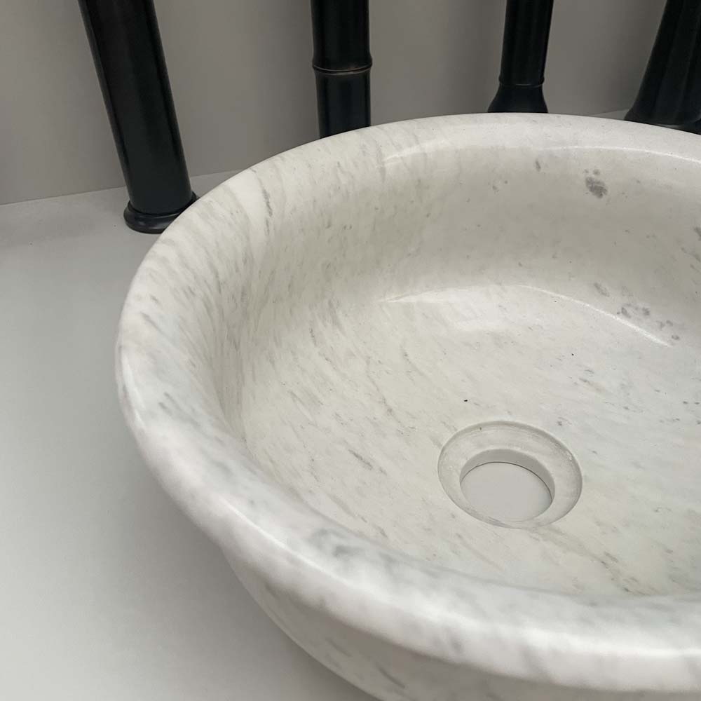Chậu lavabo đặt bàn Kanly đá tự nhiên Marble 30cm MAR6 MAR63V - 2