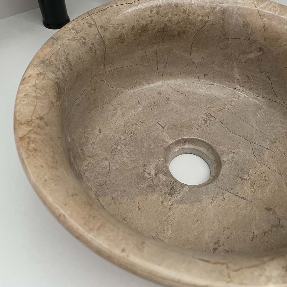 Chậu lavabo đặt bàn Kanly đá tự nhiên Marble 30cm MAR6 MAR63V - 6
