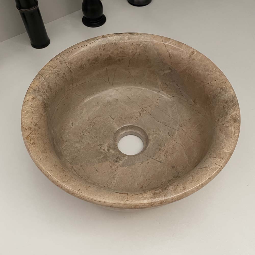 Chậu lavabo đặt bàn Kanly đá tự nhiên Marble 30cm MAR6 MAR63V - 5
